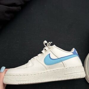 Blue and white Nike Af1